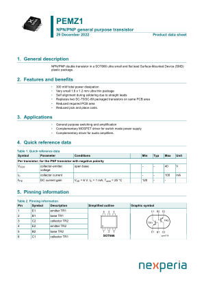 PEMZ1 datasheet cover page