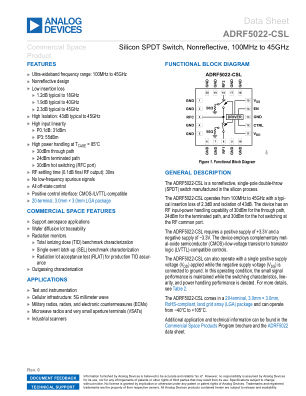 ADRF5022-CSL 数据手册首页