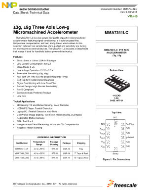 MMA7341LC 数据手册首页