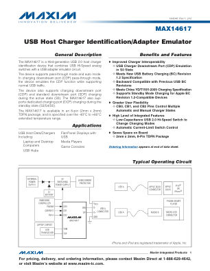 MAX14617 datasheet cover page