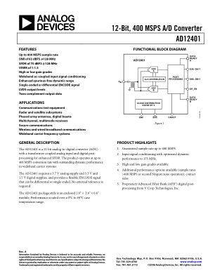 AD12401 数据手册首页