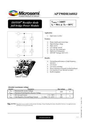 APT90DR160HJ 数据手册首页