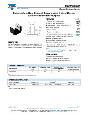 TCUT1300X01 数据手册首页
