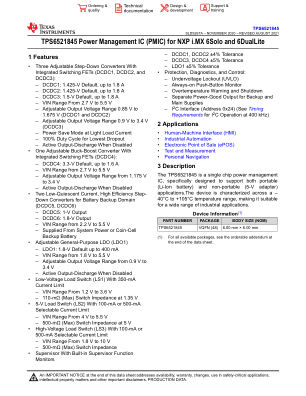 TPS6521845 datasheet cover page