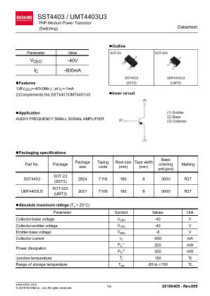 UMT4403U3 datasheet cover page
