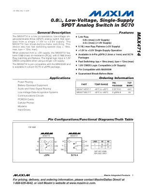 MAX4714 datasheet cover page