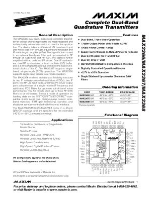 MAX2366 datasheet cover page