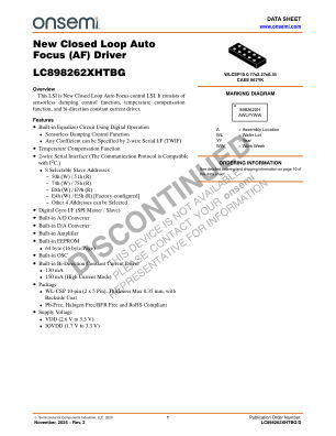 LC898262XHTBG datasheet cover page