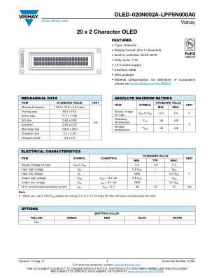 OLED020N002ALPP5N00001 datasheet cover page
