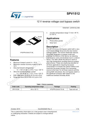 SPV1512 datasheet cover page