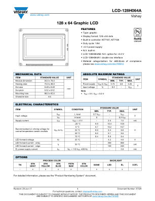 LCD128H064A 数据手册首页