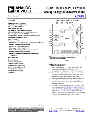 AD9608 数据手册首页