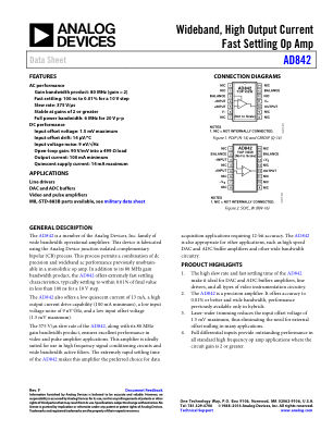AD842 datasheet cover page
