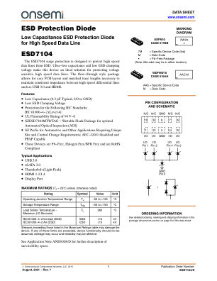 ESD7104 datasheet cover page