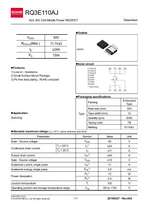 RQ3E110AJ datasheet cover page