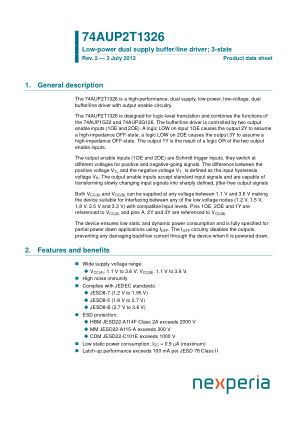 74AUP2T1326GF datasheet cover page