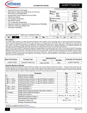 AUIRF7732S2TR datasheet cover page