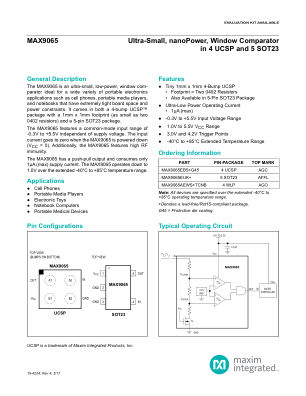 MAX9065 datasheet cover page