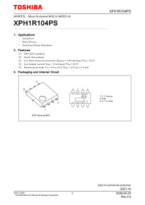 XPH1R104PS datasheet cover page