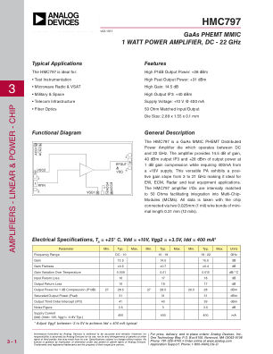 HMC797CHIPS datasheet cover page