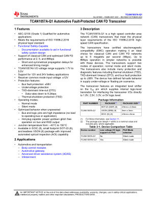 TCAN1057A-Q1 datasheet cover page