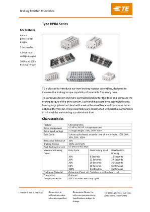 HPBA005B250R100E datasheet cover page