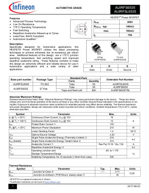 AUIRFS6535 datasheet cover page