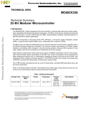 MC68CK338TS datasheet cover page