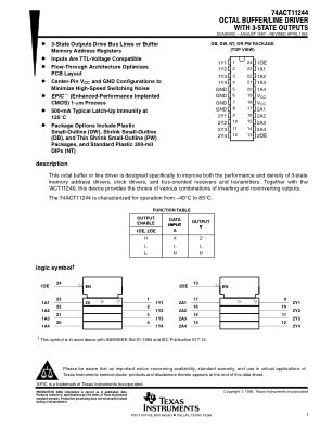 74ACT11244 datasheet cover page
