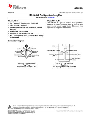 LM1558QML datasheet cover page