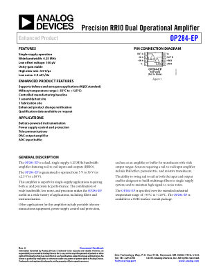 OP284-EP datasheet cover page