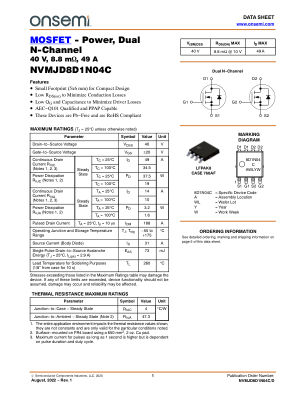 NVMJD8D1N04C 数据手册首页