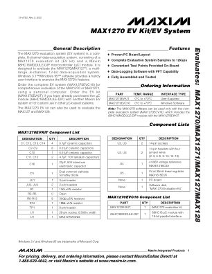 MAX1270EVC16-MAX1270EVSYS datasheet cover page
