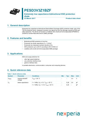 PESD3V3Z1BZFYL datasheet cover page