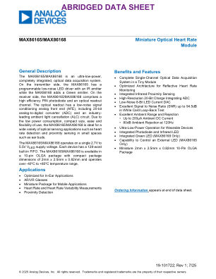 MAX86165 datasheet cover page