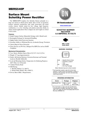 MBRS540P datasheet cover page