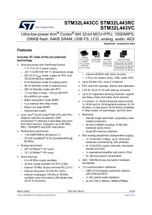 STM32L443CC 数据手册首页