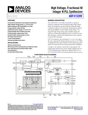 ADF4152HV datasheet cover page