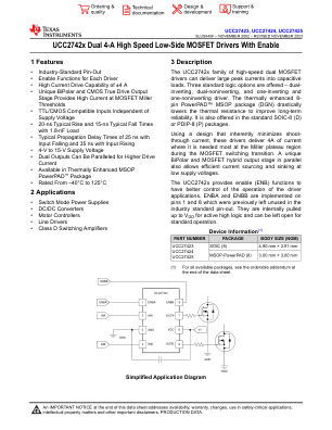 UCC27425 datasheet cover page