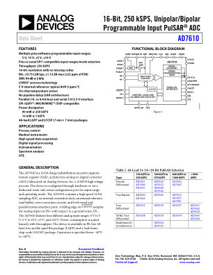 AD7610 datasheet cover page