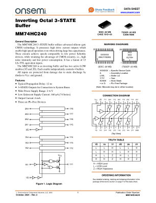 MM74HC240 数据手册首页