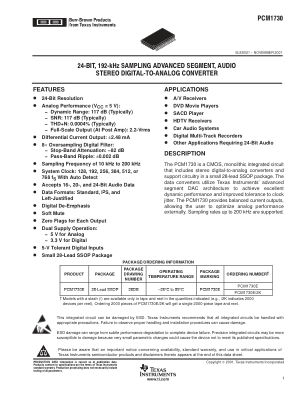 PCM1730 datasheet cover page
