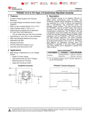 TPS54227 datasheet cover page