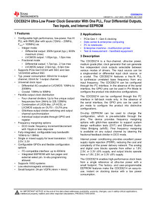 CDCE6214 datasheet cover page