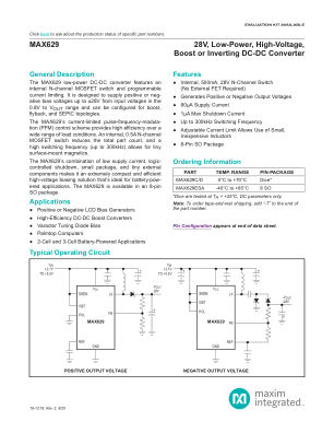 MAX629 datasheet cover page