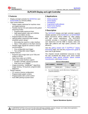 DLPC3470 datasheet cover page