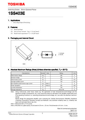 1SS403E datasheet cover page