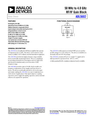 ADL5602 数据手册首页