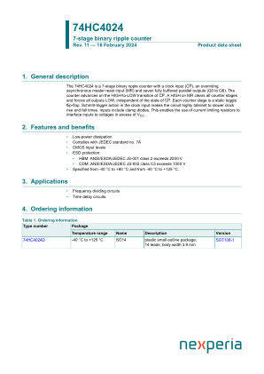 74HC4024D datasheet cover page