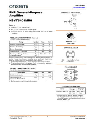 NSVT5401MR6 数据手册首页